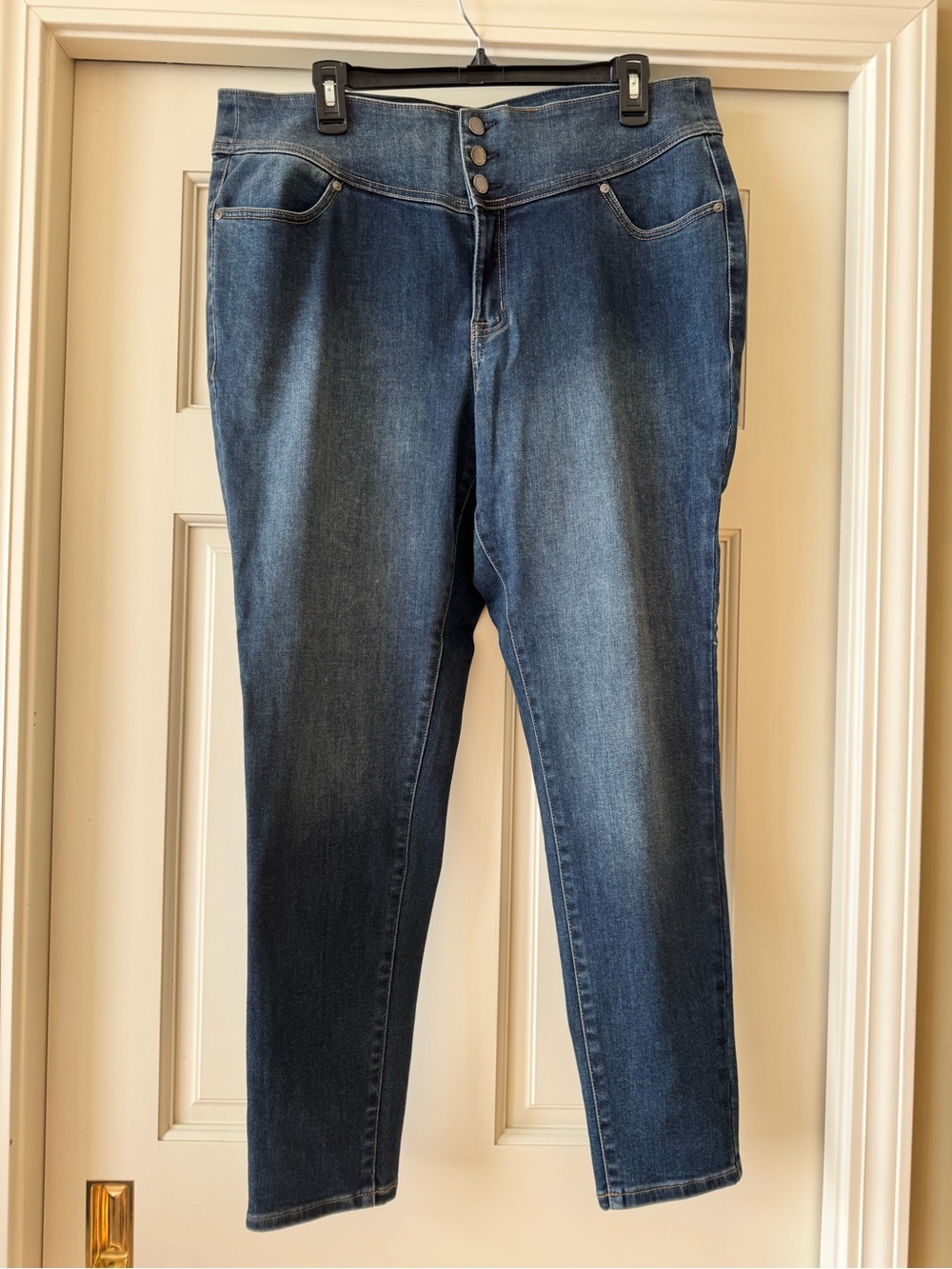 Women's High-Rise Dark Blue Jeggings from Lane Bryant